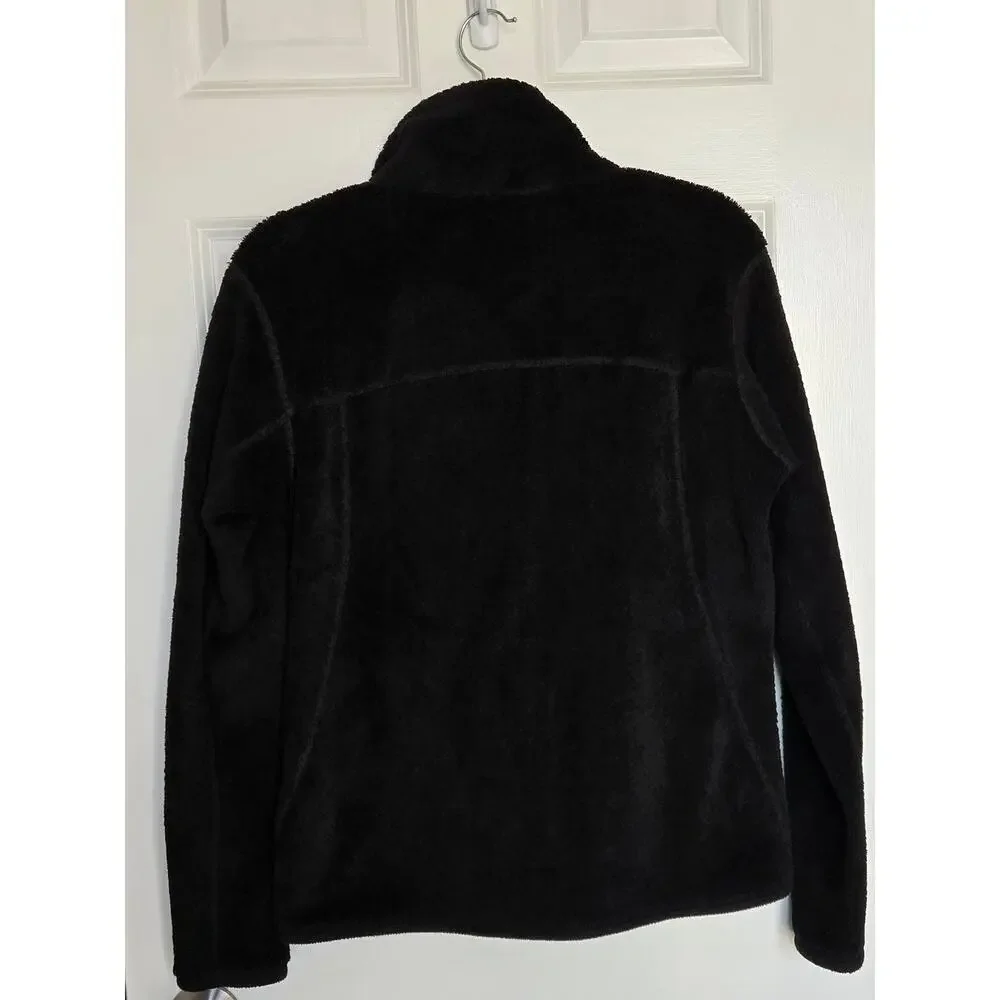 Patagonia Women's Re-Tool Snap T Pullover Black fuzzy fleece jacket Size Medium - Picture 2 of 7